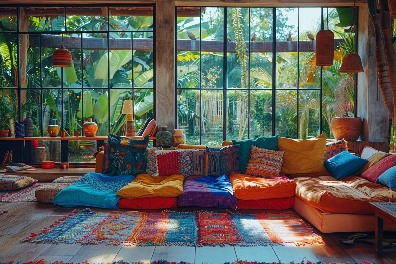 idées inspirantes pour harmoniser les couleurs de peinture dans une maison ouverte montrant un espace de vie vibrant et coordonné